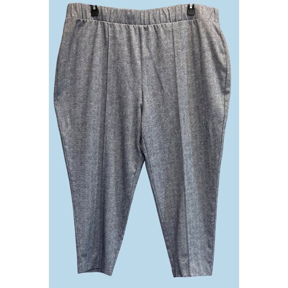 Croft & Barrow Womens Plus Herringbone Pants 2X Polyester Blend Elastic Waist - Picture 1 of 5